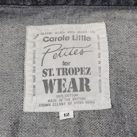 Carole Little Jacket Size 12 Gray Denim Tribal Aztec Western Knit Design - Picture 12 of 13